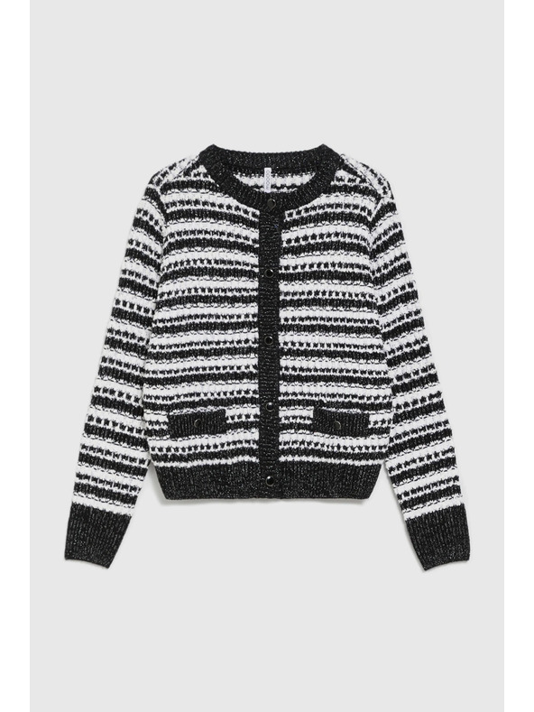 Moodo Černý pruhovaný kardigan Moodo