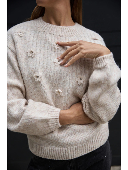 Moodo Béžový svetr s aplikací Moodo