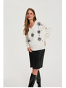 Moodo Bílý svetr s flitry Moodo