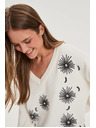 Moodo Bílý svetr s flitry Moodo