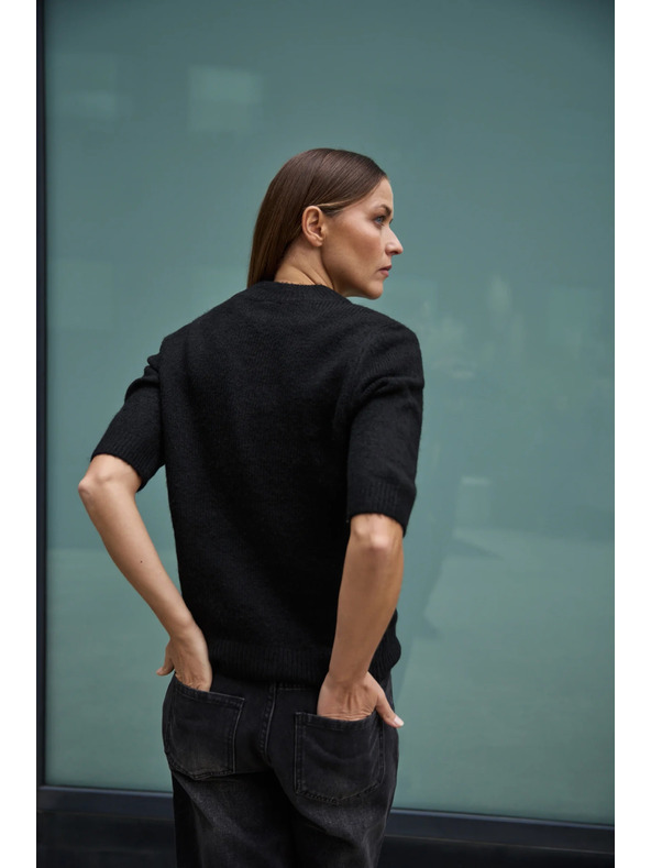 Moodo Svetr zdobený korálky černý Moodo