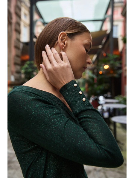 Moodo Zelený svetr s metalickým vláknem Moodo