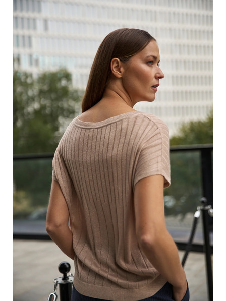 Moodo Svetr s krátkými rukávy béžový Moodo