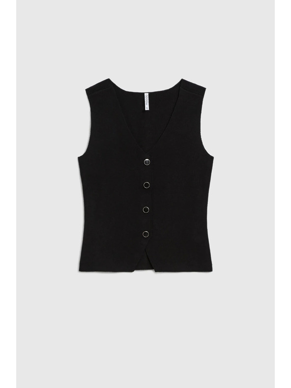 Moodo Pletená černá vesta Moodo