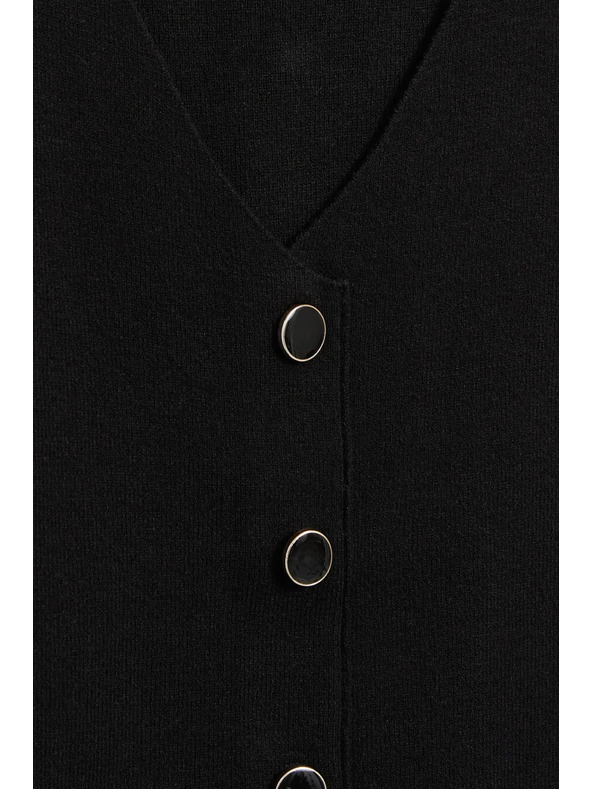 Moodo Pletená černá vesta Moodo