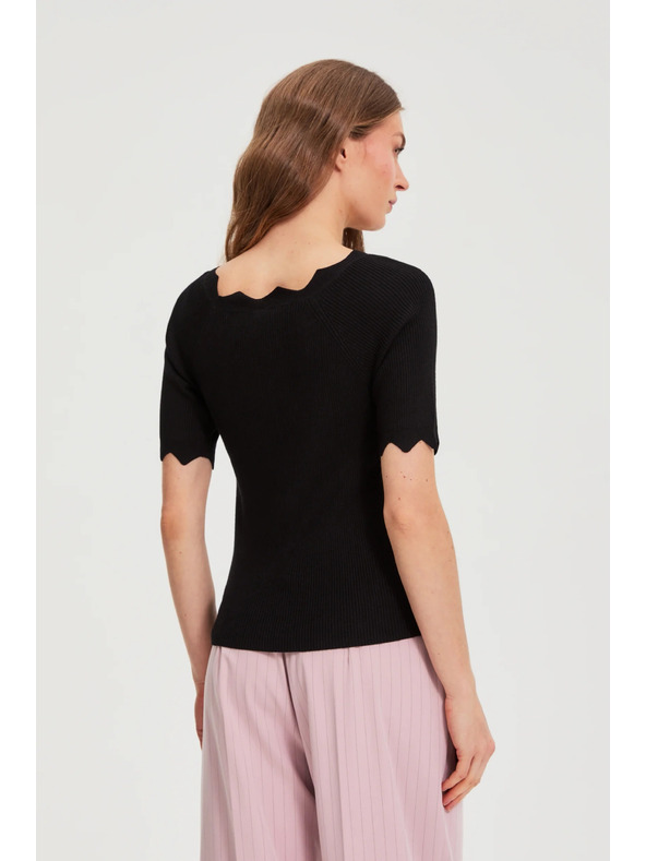 Moodo Přiléhavý černý svetr Moodo