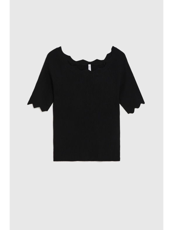 Moodo Přiléhavý černý svetr Moodo