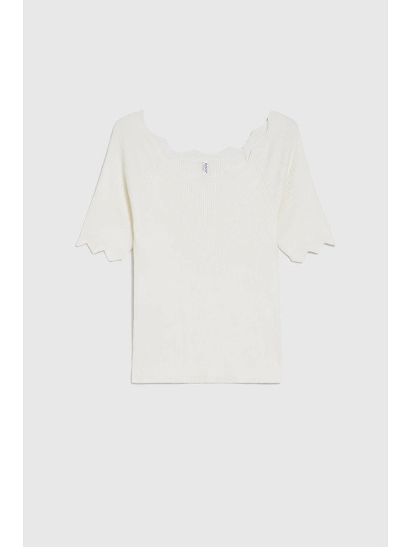 Moodo Přiléhavý bílý svetr Moodo