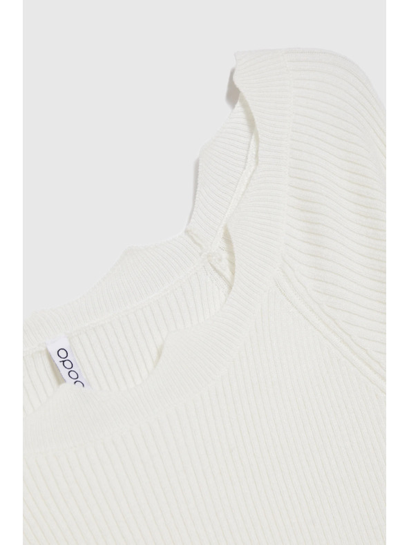 Moodo Přiléhavý bílý svetr Moodo
