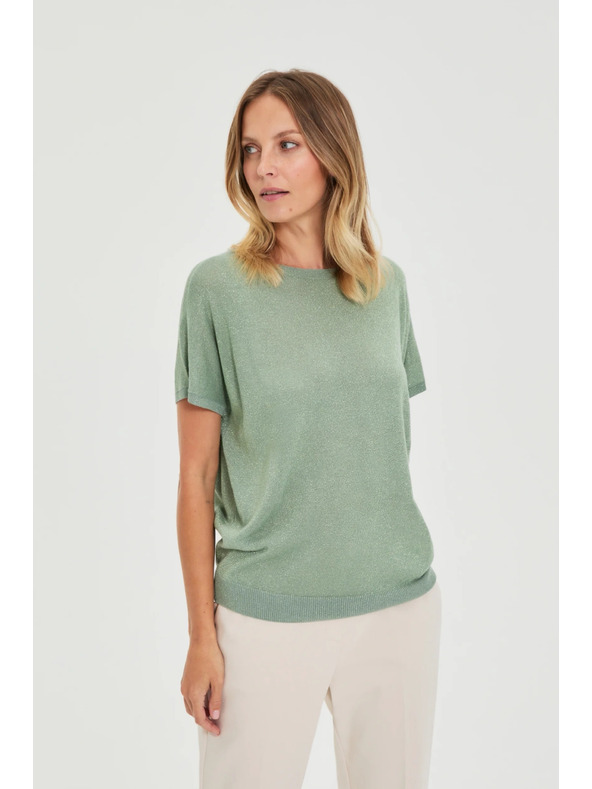 Moodo Viskózový svetr olivový Moodo