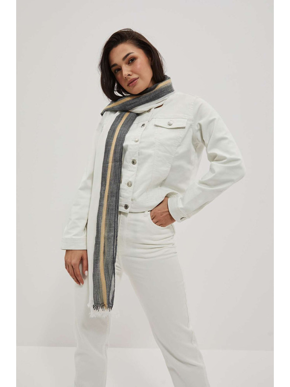 Moodo Šál v pruzích bílý Moodo