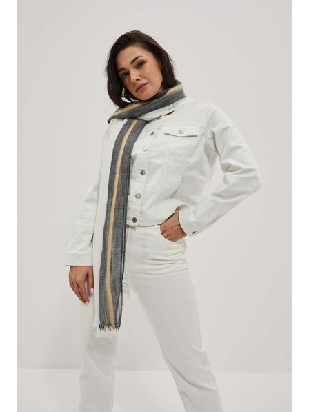 Moodo Šál v pruzích bílý Moodo