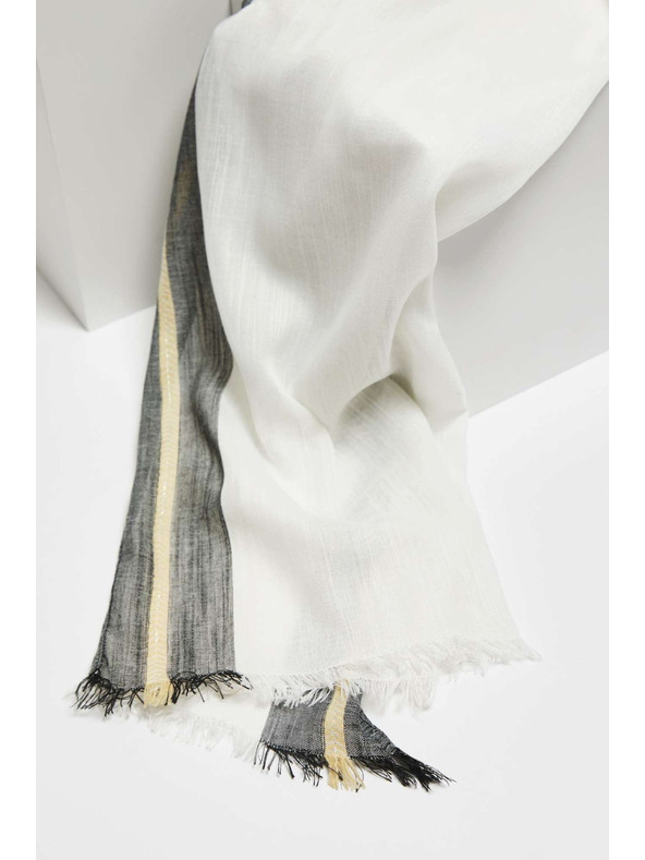 Moodo Šál v pruzích bílý Moodo