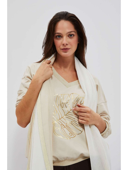 Moodo Šál v pruzích béžové barvy Moodo