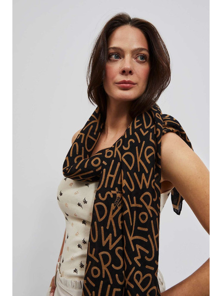 Moodo Šála s potiskem tmavě béžová Moodo