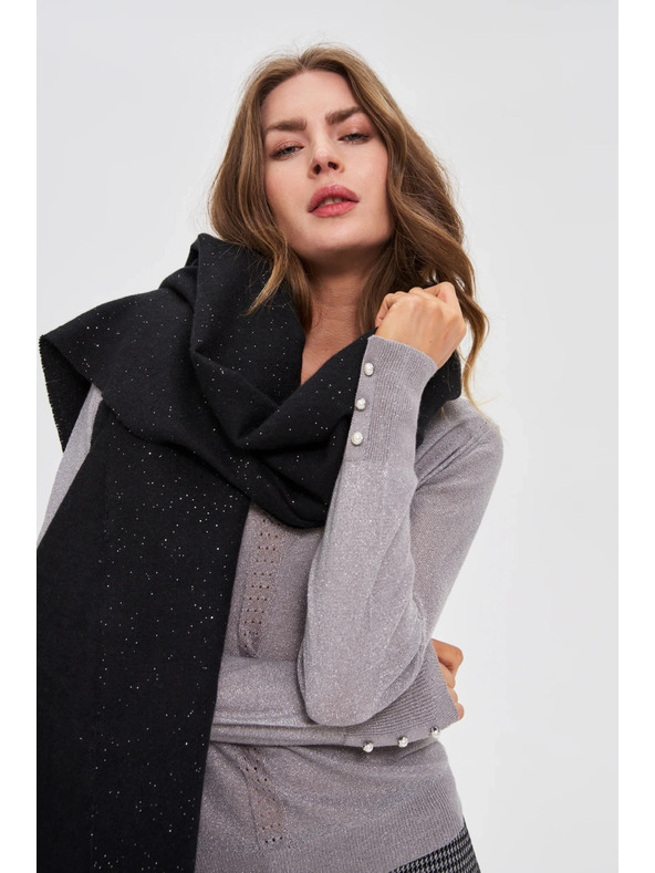 Moodo Hladký černý šál Moodo