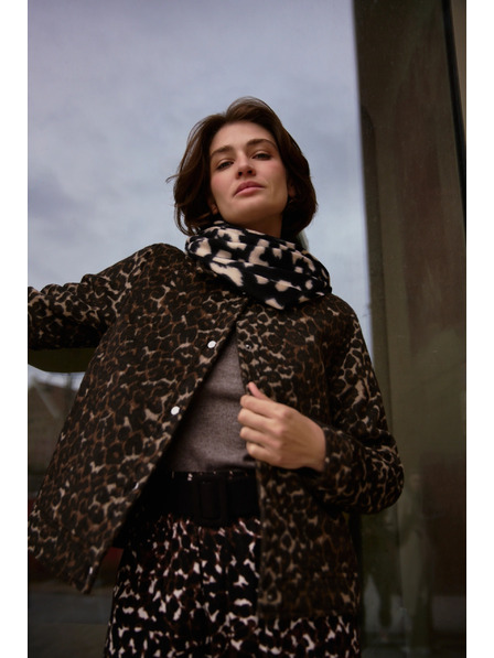 Moodo Krémová šála s leopardím vzorem Moodo