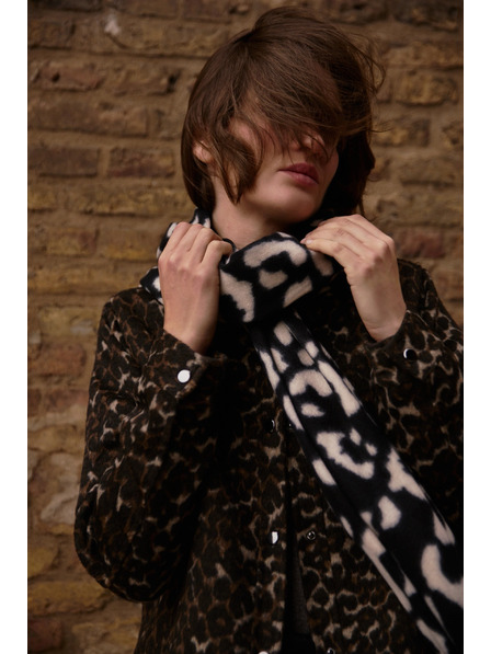 Moodo Krémová šála s leopardím vzorem Moodo