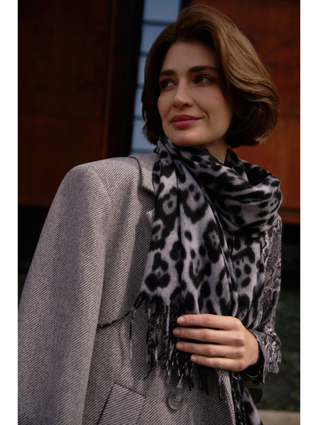 Moodo Šál v leopardím vzoru šedý Moodo