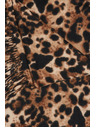Moodo Šál v leopardím vzoru se střapci hnědý Moodo