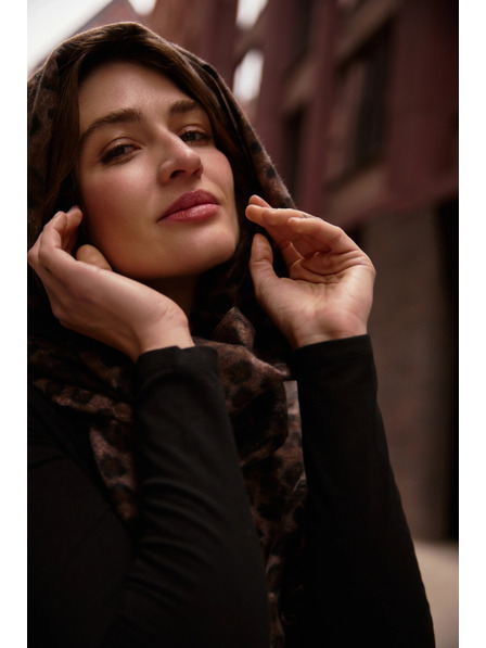 Moodo Šál v leopardím vzoru hnědý Moodo