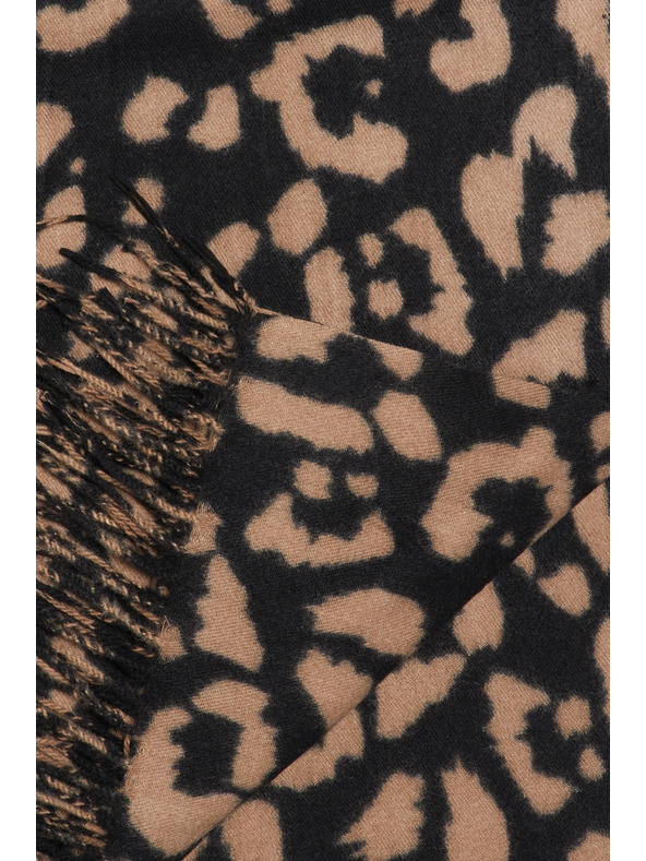 Moodo Hnědá šála s leopardím vzorem Moodo
