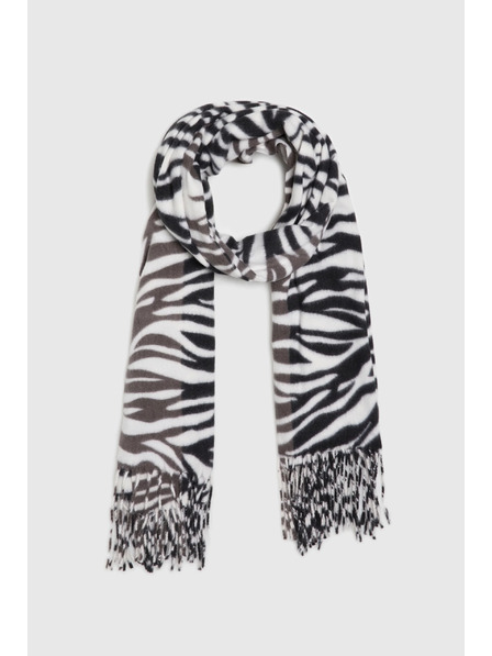 Moodo Vzorovaný šál černý Moodo