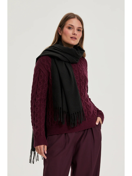 Moodo Šál se střapci černý Moodo