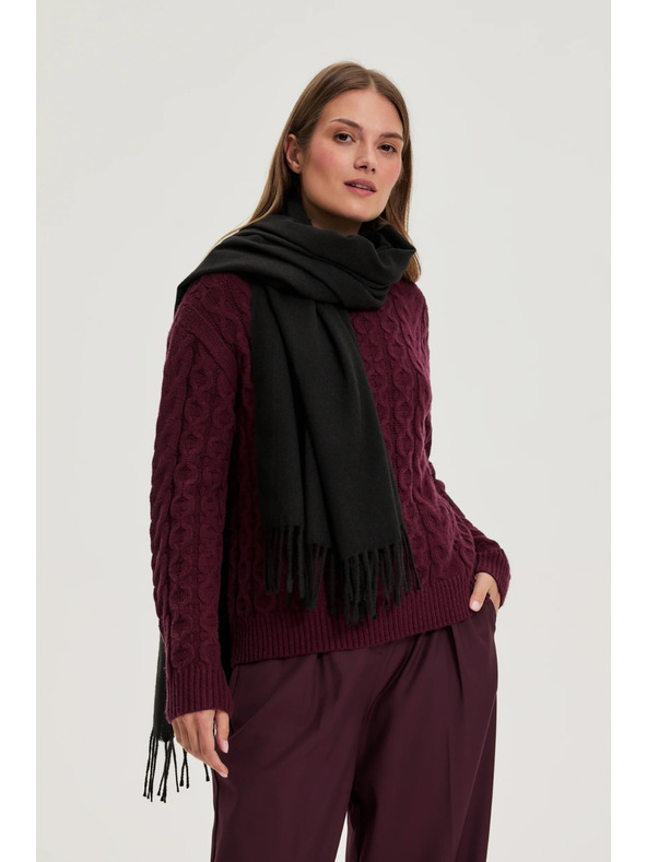 Moodo Šál se střapci černý Moodo