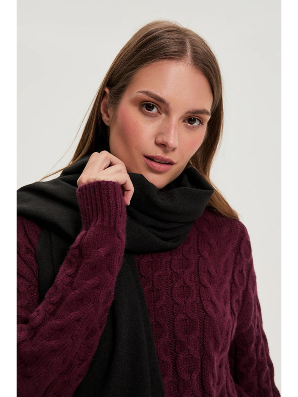 Moodo Šál se střapci černý Moodo