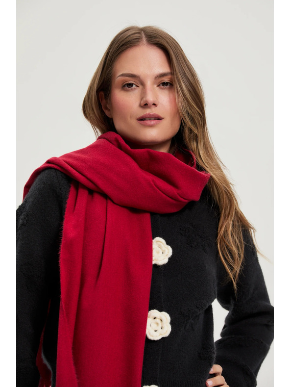 Moodo Šál se střapci červený Moodo
