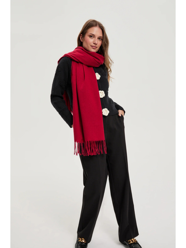 Moodo Šál se střapci červený Moodo