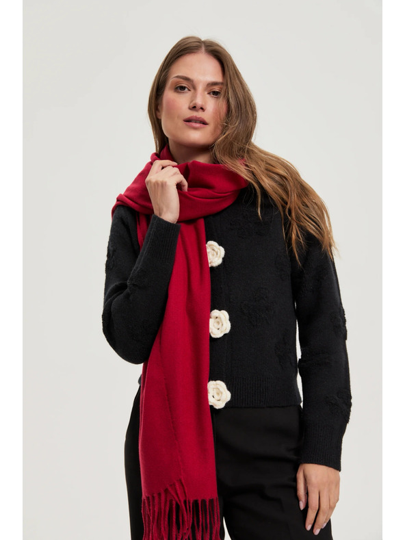 Moodo Šál se střapci červený Moodo