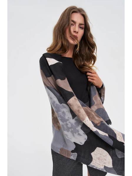 Moodo Vzorovaný šál šedý Moodo