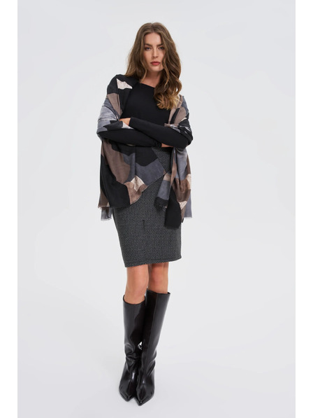 Moodo Vzorovaný šál šedý Moodo