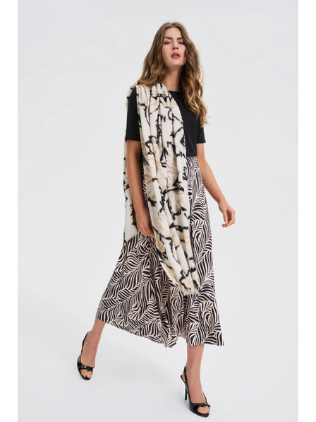 Moodo Vzorovaný šátek béžový Moodo