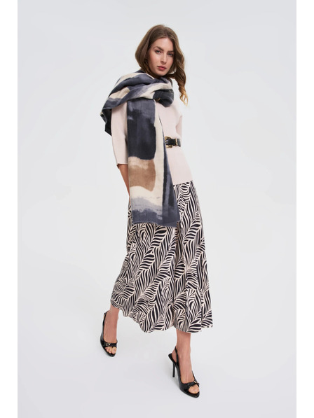 Moodo Vzorovaný šál tmavošedý Moodo