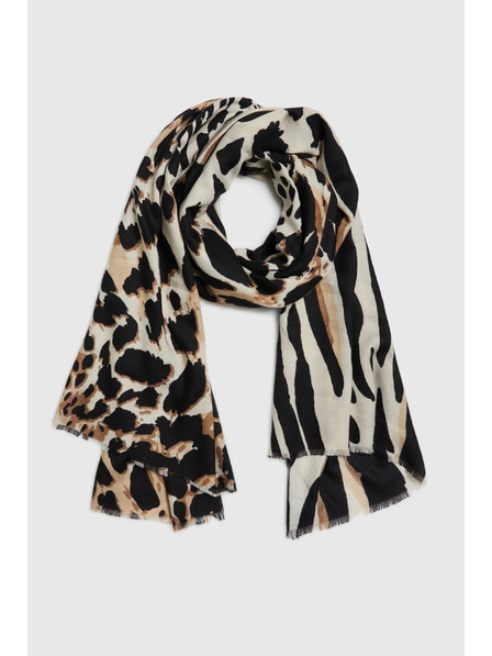 Moodo Šála se zvířecím potiskem béžová Moodo