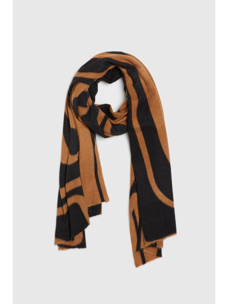 Moodo Šála s geometrickým vzorem hnědá Moodo