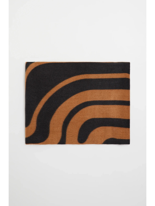 Moodo Šála s geometrickým vzorem hnědá Moodo