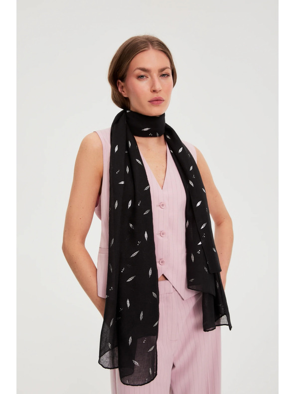 Moodo Šála s metalickým potiskem černá Moodo