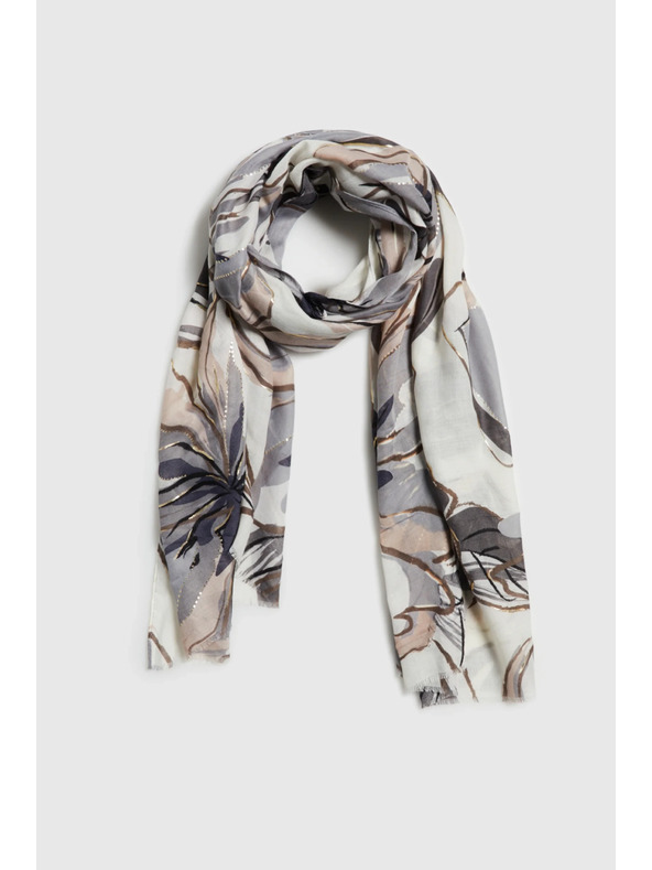 Moodo Šál s květy šedý Moodo