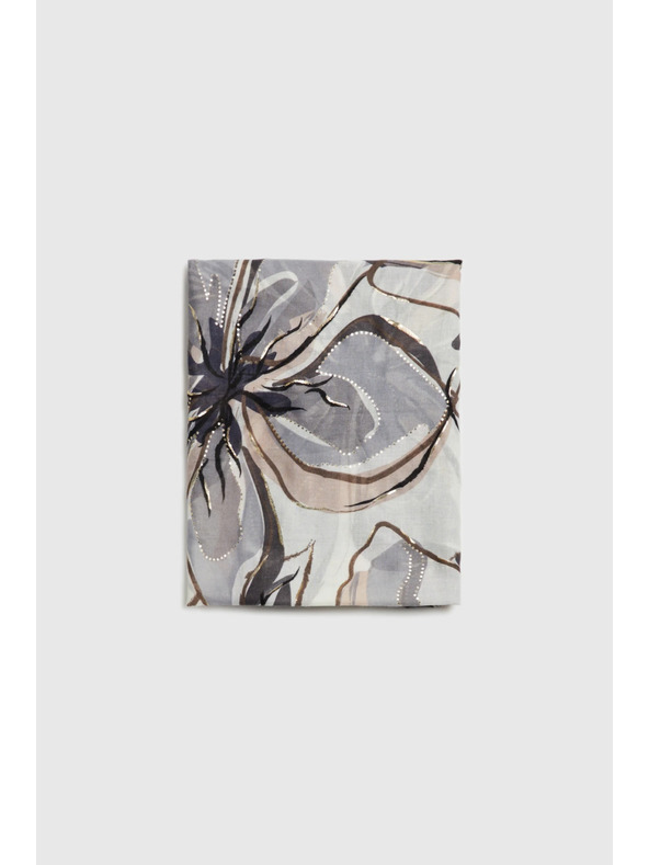 Moodo Šál s květy šedý Moodo