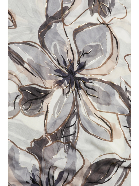 Moodo Šál s květy šedý Moodo