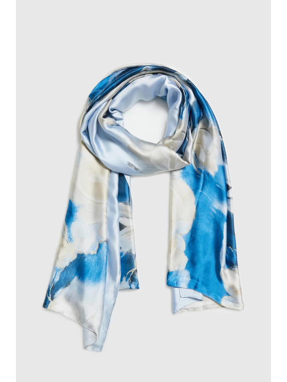 Moodo Šála s květinovým vzorem světle modrá Moodo