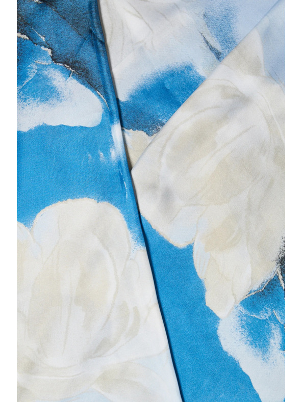 Moodo Šála s květinovým vzorem světle modrá Moodo