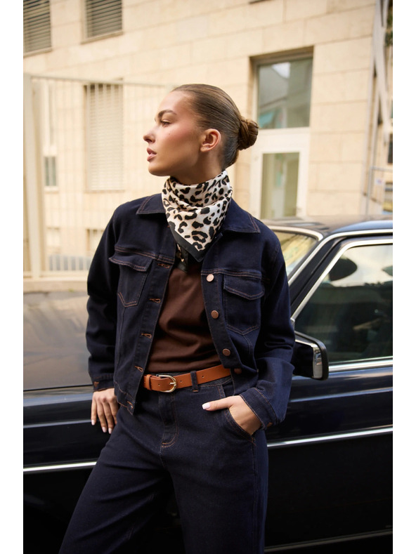 Moodo Šátek s leopardím vzorem hnědý Moodo