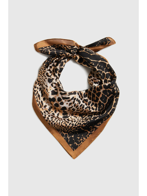Moodo Šátek s leopardím vzorem hnědý Moodo
