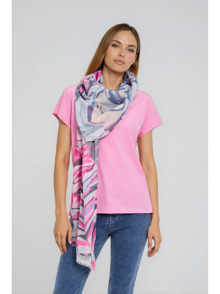 Moodo Vzorovaný šál fuchsiový Moodo