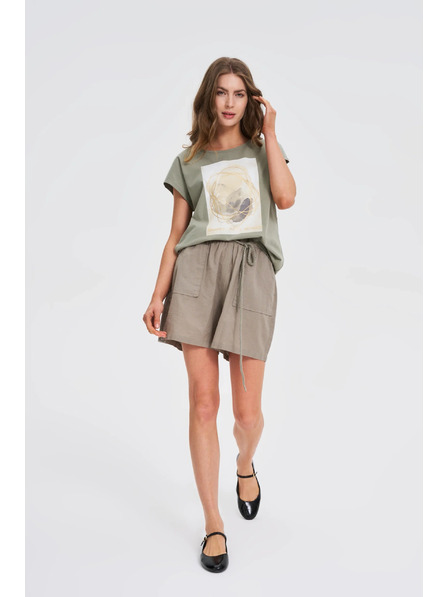 Moodo Volné olivové šortky Moodo